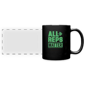 Weightlifter dumbbell - Full Colour Panoramic Mug - black - Front