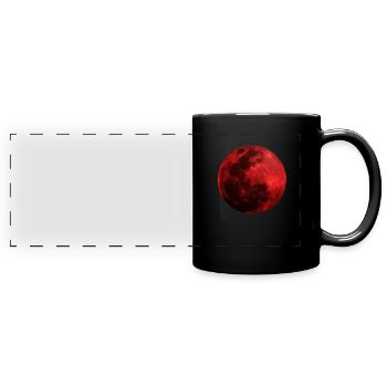 Cadeau d'espace graphique extérieur rouge lune de sang - Mug panoramique uni - noir - Devant