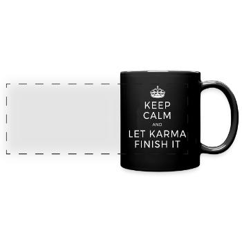 Keep Calm And Let Karma Finish It Yoga Dear Zen - Full Colour Panoramic Mug - black - Front