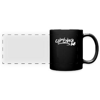 Climbing Mountaineering Climber Rock Climbing Hobby - Full Colour Panoramic Mug - black - Front