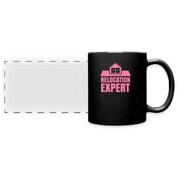 Umzug Experte Umziehen Umzüge Umzugsfirma - Panorama-Tasse farbig - Schwarz - Vorne