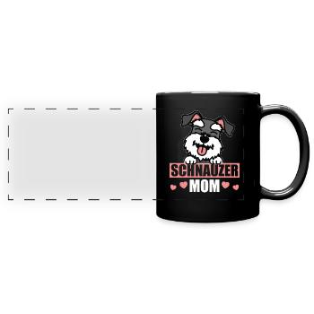 Schnauzer Maman Propriétaire de Chien Maîtresse Cadeau - Mug panoramique uni - noir - Devant