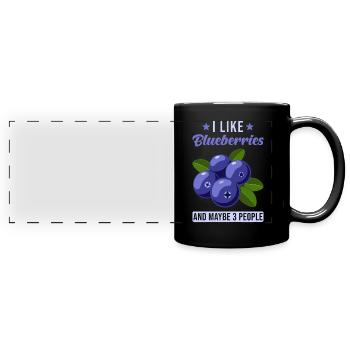 Blueberries - Full Colour Panoramic Mug - black - Front