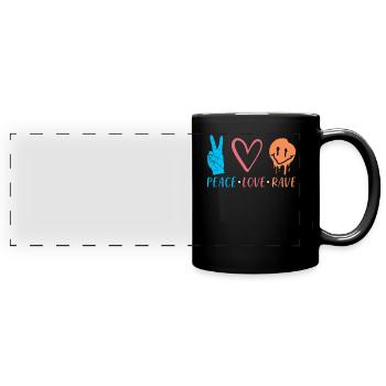 Rave - Panorama-Tasse farbig - Schwarz - Vorne
