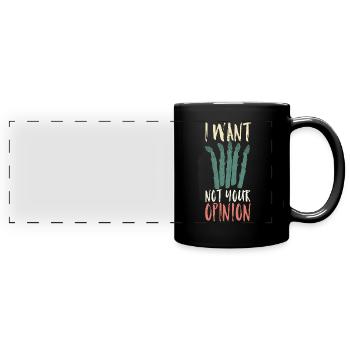 Spargel - Panorama-Tasse farbig - Schwarz - Vorne
