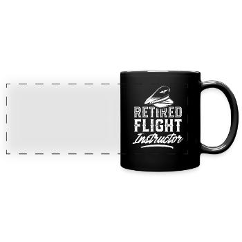 Retired Flight Instructor Flight Student Flight School - Full Colour Panoramic Mug - black - Front