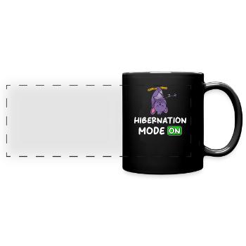 Hibernation Mode On with Bat - Full Colour Panoramic Mug - black - Front