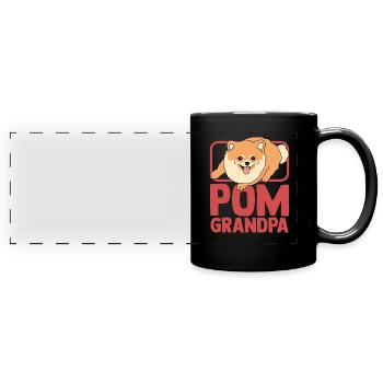 Zwergspitz Poméranie Chien Pom Grand-père Cadeau - Mug panoramique uni - noir - Devant