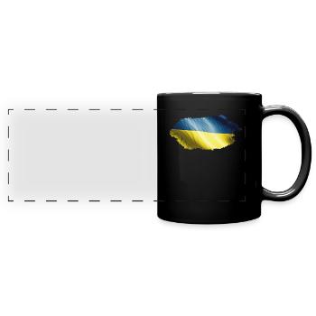 Drapeau de l’Ukraine - Mug panoramique uni - noir - Devant