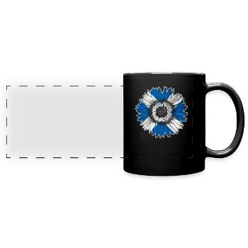 Scotland Flag Sunflower - Full Colour Panoramic Mug - black - Front