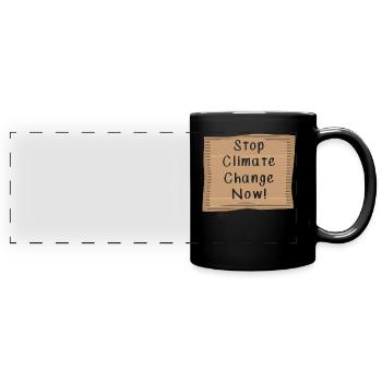 Stop Climate Change Now - Panorama-Tasse farbig - Schwarz - Vorne