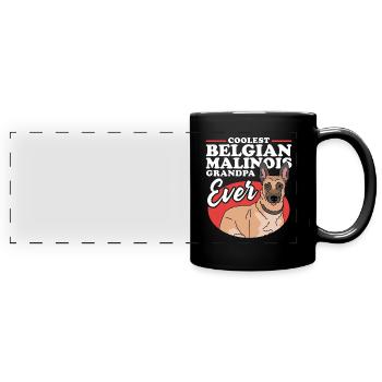 Malinois Grand-père Berger Belge Cadeau - Mug panoramique uni - noir - Devant