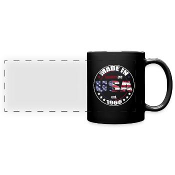 Geburtstag Spruch geboren USA 1966 - Panorama-Tasse farbig - Schwarz - Vorne