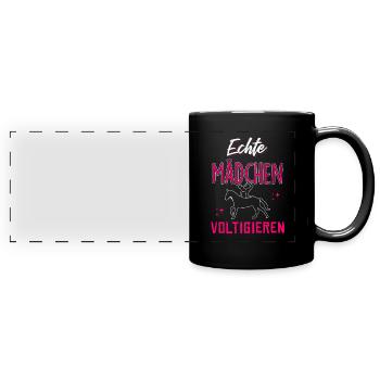 Echte Mädchen Voltigieren - Panorama-Tasse farbig - Schwarz - Vorne