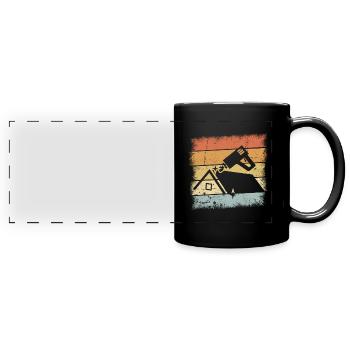 Dachdecker - Panorama-Tasse farbig - Schwarz - Vorne