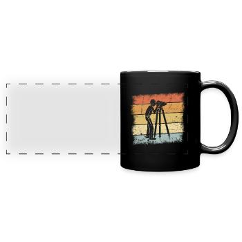 Vermesser Geschenk - Panorama-Tasse farbig - Schwarz - Vorne