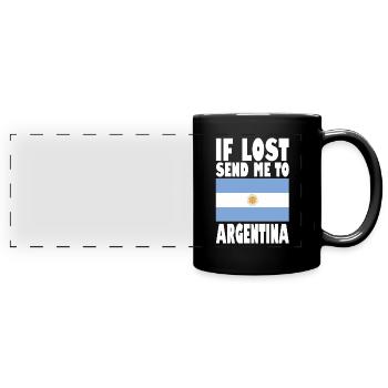 Drapeau de l’Argentine - Mug panoramique uni - noir - Devant