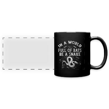 Schlange - Panorama-Tasse farbig - Schwarz - Vorne