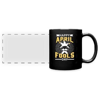 Joyeux poisson d’avril Joke Day April Joke Sarcastique - Mug panoramique uni - noir - Devant
