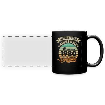 1980 Anniversaire Retro Orginal - Mug panoramique uni - noir - Devant