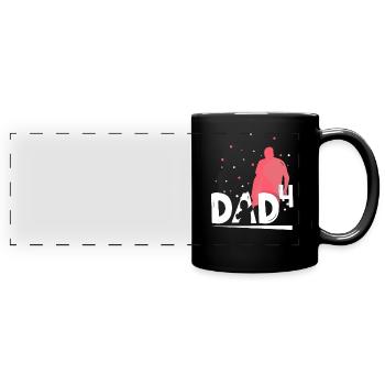 Father Of Four Children Papa Papi Father Day - Full Colour Panoramic Mug - black - Front