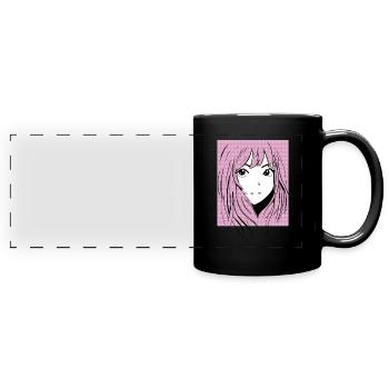 Anime Manga Girl - Full Colour Panoramic Mug - black - Front