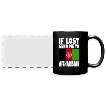 Afghanistan Flag Slogan - Full Colour Panoramic Mug - black - Front