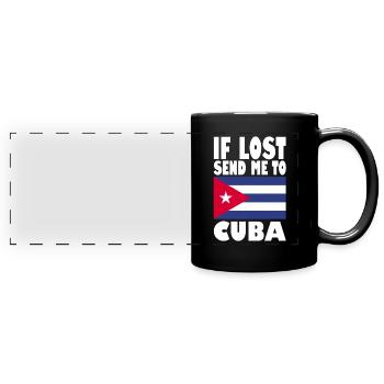 Drapeau de Cuba - Mug panoramique uni - noir - Devant