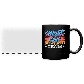 Équipe de nuit Collègue de travail de nuit - Mug panoramique uni - noir - Devant
