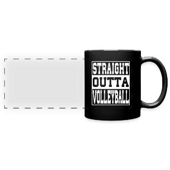 Volleyball Spruch lustig - Panorama-Tasse farbig - Schwarz - Vorne