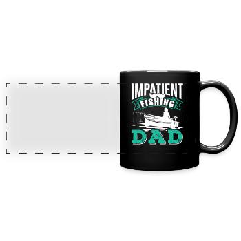 Père impatient Pêche Pêcheurs Pêcheurs - Mug panoramique uni - noir - Devant