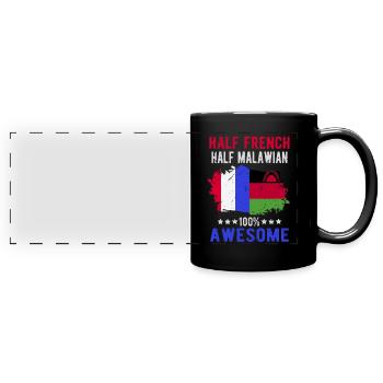 Half French Half Malawi - Full Colour Panoramic Mug - black - Front