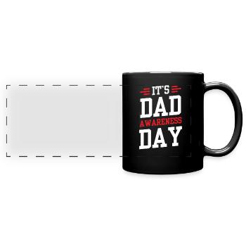 Aujourd’hui, c’est la fête des pères La journée de sensibilisation papa papa père - Mug panoramique uni - noir - Devant