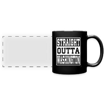 Washington dit drôle Cadeau de Washington - Mug panoramique uni - noir - Devant