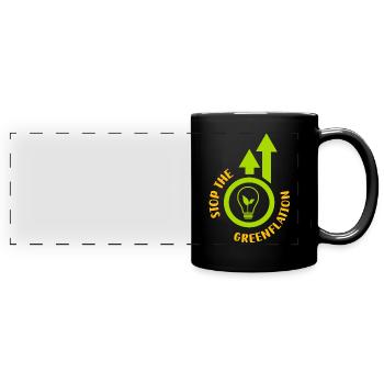 Stop Greenflation Energy Green Inflation - Full Colour Panoramic Mug - black - Front