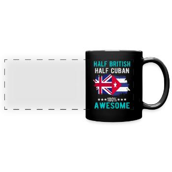 Half British Half Cuban - Full Colour Panoramic Mug - black - Front