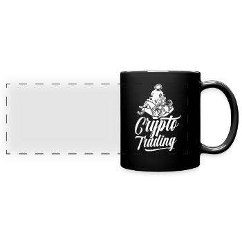Krypto Handel Crypto Trader Traden Trading - Full Colour Panoramic Mug - black - Front