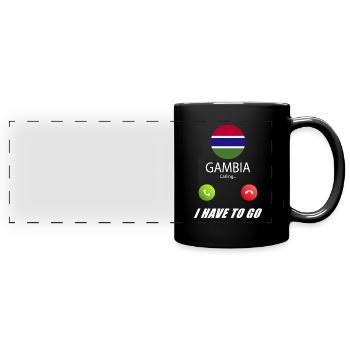 La Gambie appelle les drapeaux lusiger en disant - Mug panoramique uni - noir - Devant
