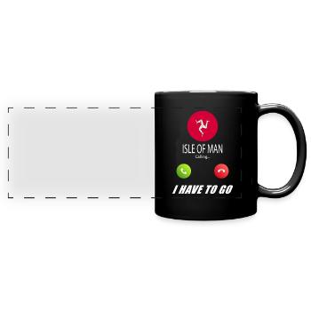 Isle of man calls lusiger flags saying - Full Colour Panoramic Mug - black - Front