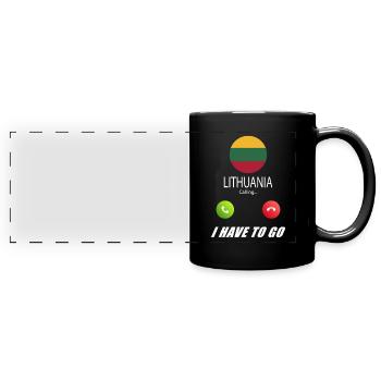 Lithuania calls on Lusiger flags - Full Colour Panoramic Mug - black - Front
