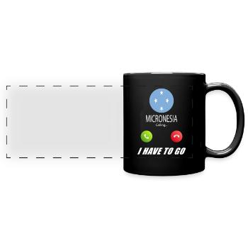 Mikronesien ruft an Lusiger Flaggen Spruch - Panorama-Tasse farbig - Schwarz - Vorne