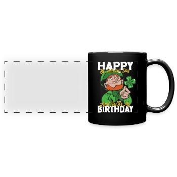 Alles Gute Zum St Patrick's Day Meinem Geburtstag - Panorama-Tasse farbig - Schwarz - Vorne
