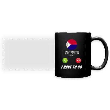 Saint-Martin appelle aux drapeaux Lusiger en disant - Mug panoramique uni - noir - Devant