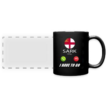 Sark appelle les drapeaux Lusiger en disant - Mug panoramique uni - noir - Devant