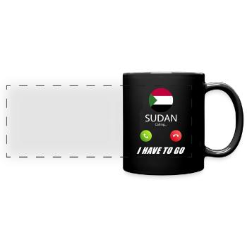 Le Soudan appelle les drapeaux lusiger - Mug panoramique uni - noir - Devant