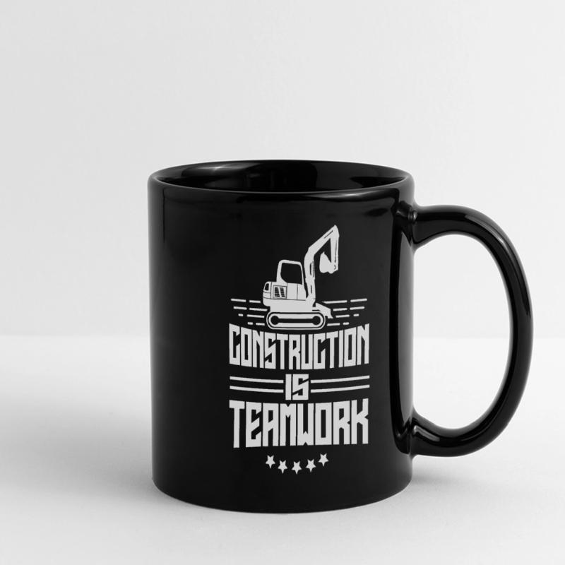 Construction work is teamwork Teamwork Construction Construction site Full Colour Panoramic Mug