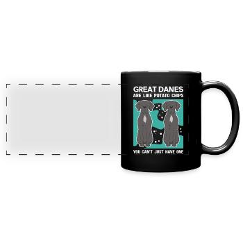 Deutsche Dogge | Hunde Hundebesitzer Geschenk - Panorama-Tasse farbig - Schwarz - Vorne
