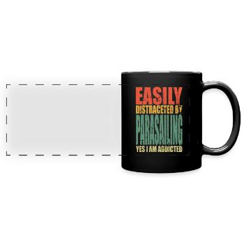 Parachute ascensionnel Dire drôle - Mug panoramique uni - noir - Devant