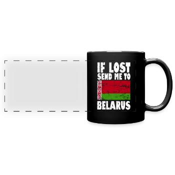Belarus Flag Slogan - Full Colour Panoramic Mug - black - Front