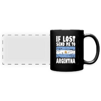 Argentinien Flagge Spruch - Panorama-Tasse farbig - Schwarz - Vorne